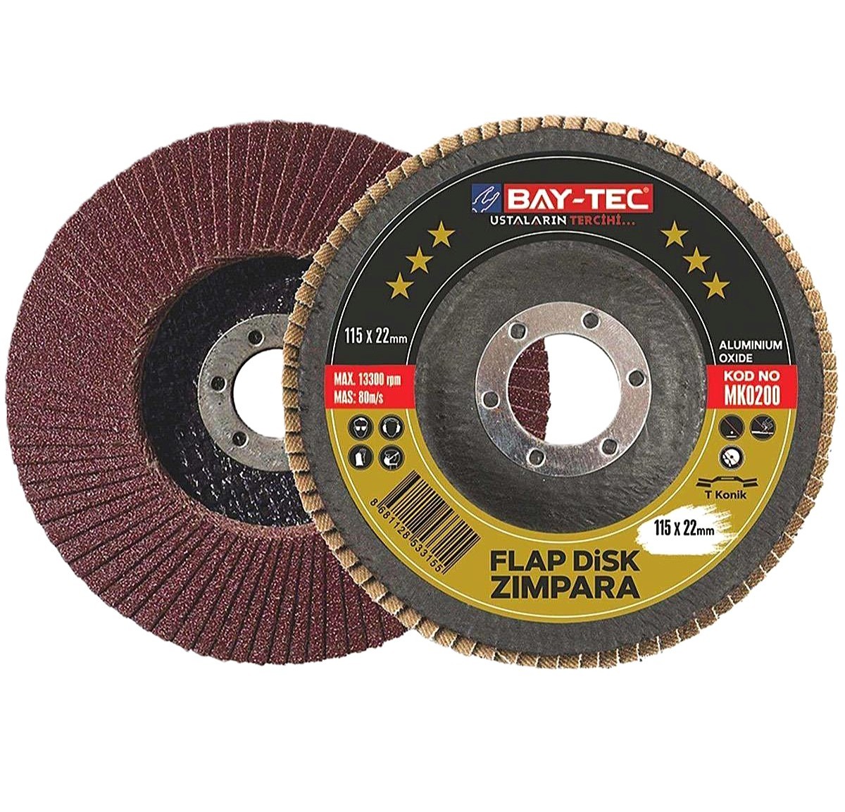 BAY-TEC FLAP DİSK ZIMPARA 120 KUM 115MM 